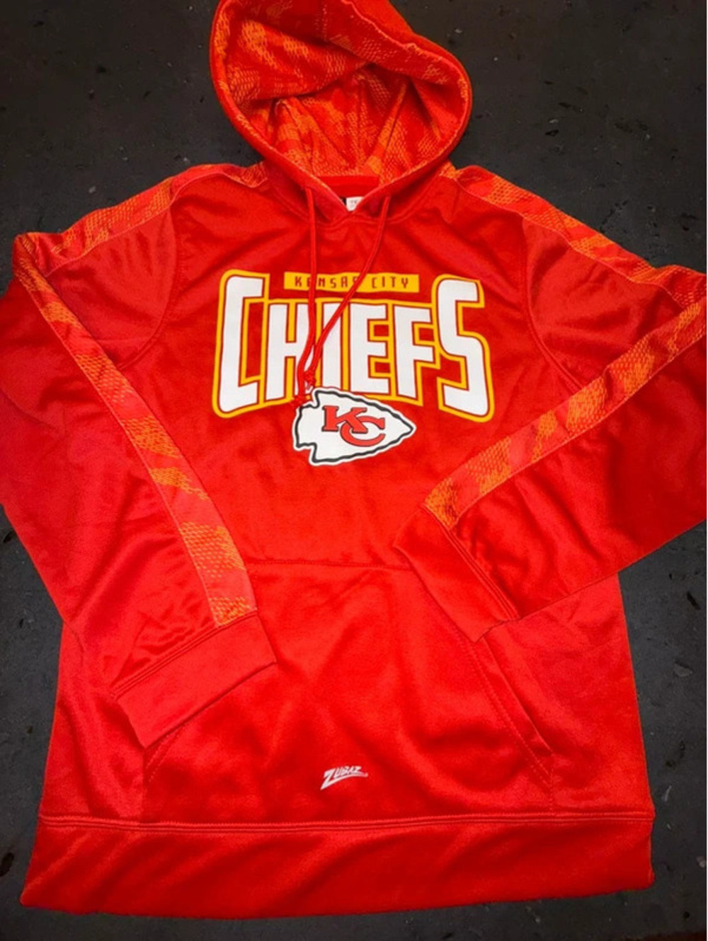 Zubaz Kansas City Chiefs NFL Team Apparel Red Hoodie Size Small